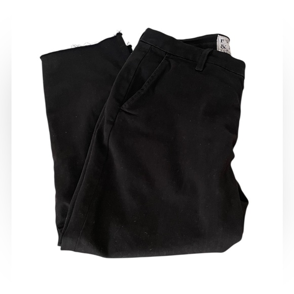Frank & Eileen Wicklow Raw Hem Black Jeans Pants Size 8 - Picture 2 of 9